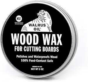 WALRUS OIL - Wood Wax, 3 oz Can, FDA Food-Safe, Cutting Board Wax and Board Cream